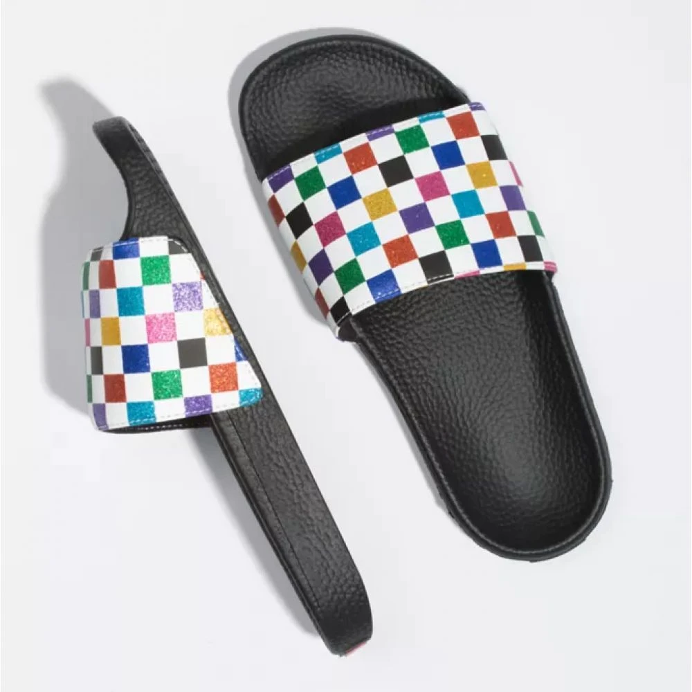 Vans Women's Glitter Slide-On In Checkerboard-Multi - Image 3