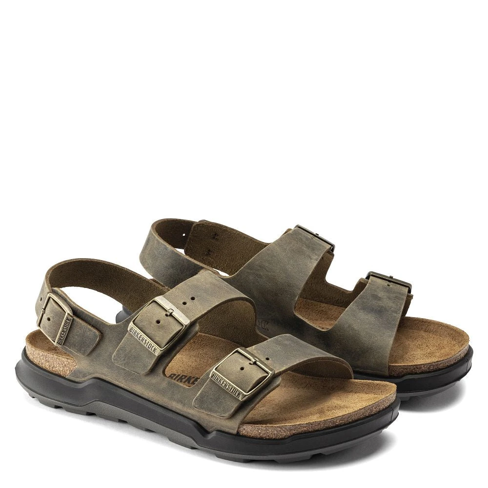 Birkenstock Men's Milano CT Oiled Leather In Faded Khaki - Image 2