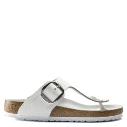 Birkenstock Women's Big Buckle Gizeh Leather In White
