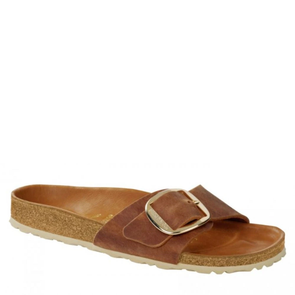 Birkenstock Women's Madrid Big Buckle Oiled Leather In Cognac (Narrow Width) - Image 2