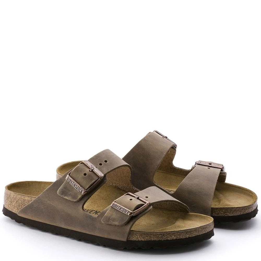 Birkenstock Arizona Oiled Leather In Tobacco Brown - Image 2