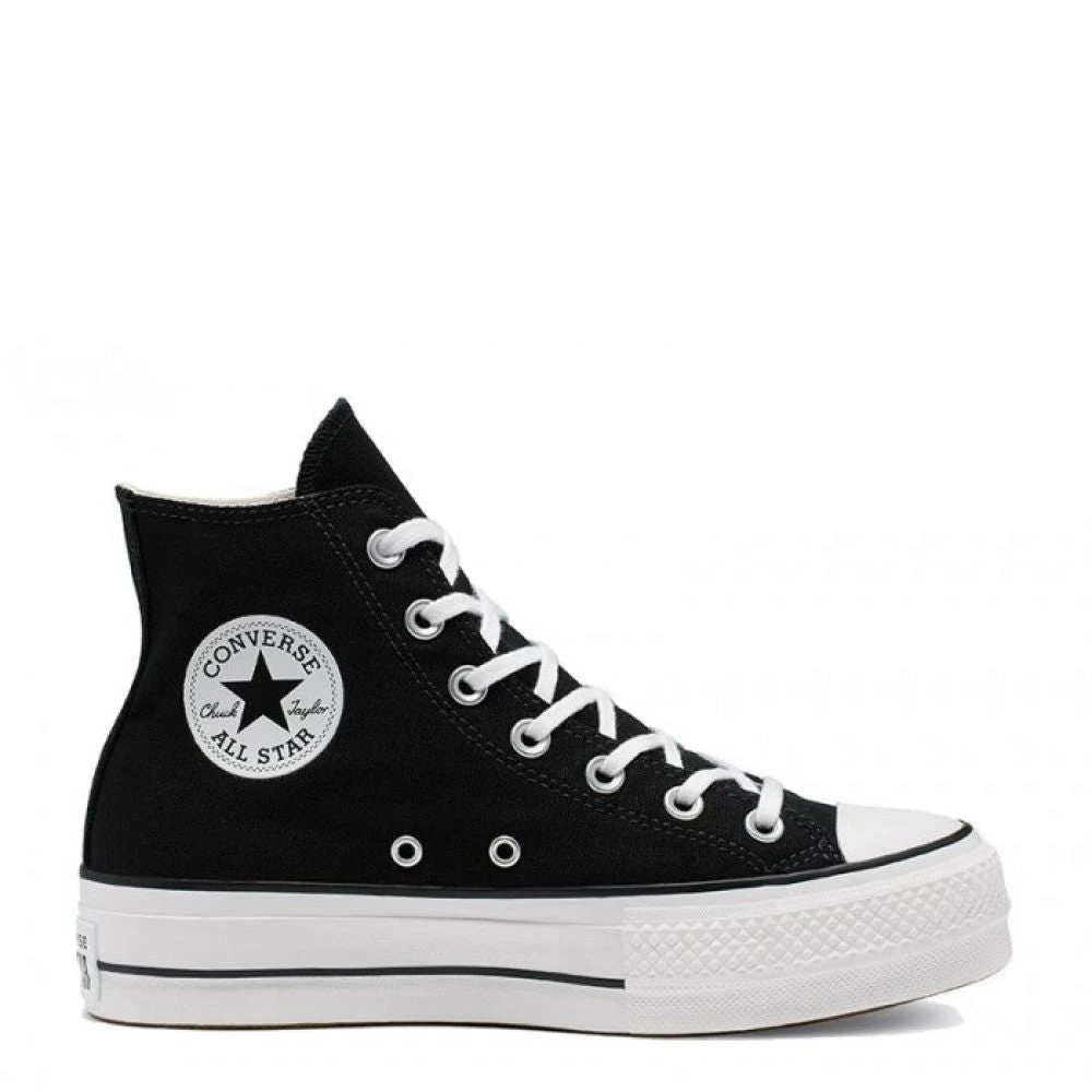 Converse Women's Chuck Taylor All Star Canvas Platform Hi In Black/White/White