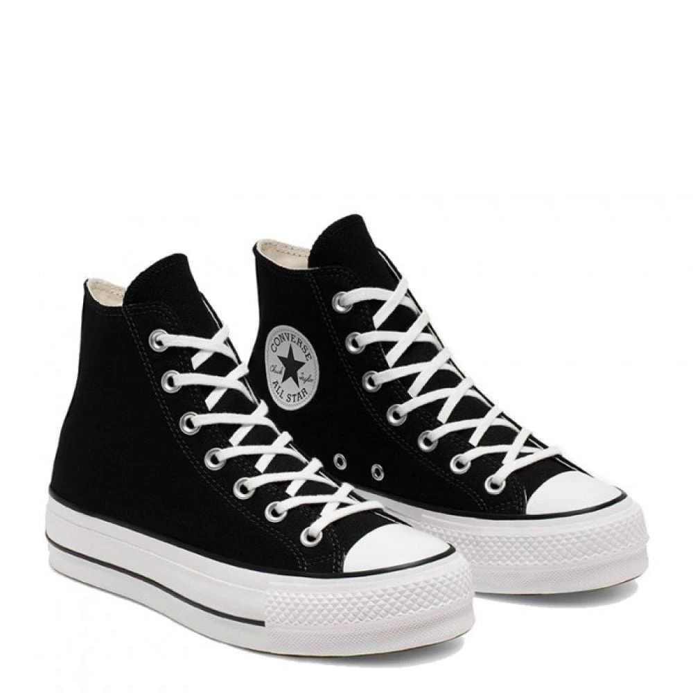 Converse Women's Chuck Taylor All Star Canvas Platform Hi In Black/White/White - Image 4