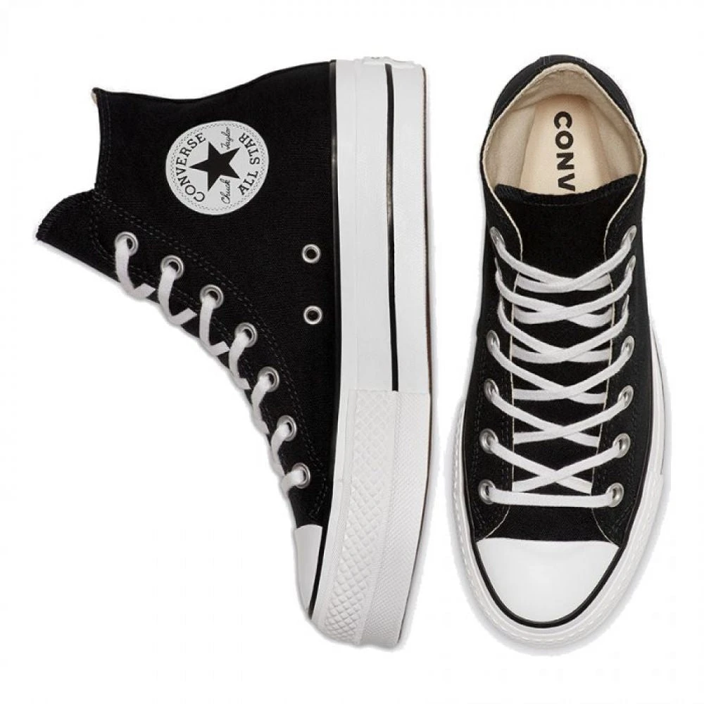 Converse Women's Chuck Taylor All Star Canvas Platform Hi In Black/White/White - Image 3