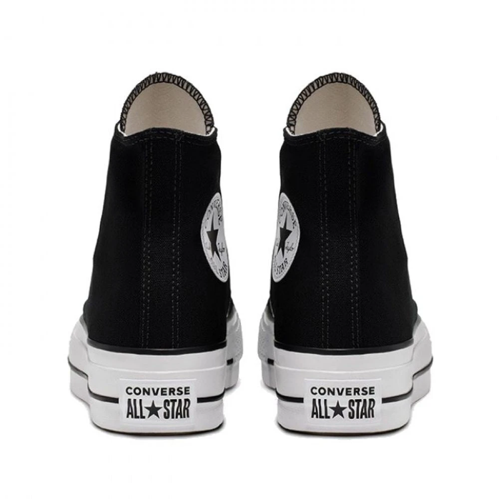 Converse Women's Chuck Taylor All Star Canvas Platform Hi In Black/White/White - Image 5