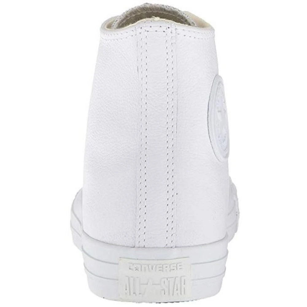 Converse Chuck Taylor All Star Mono Leather High Top In White Monochrome - Image 3