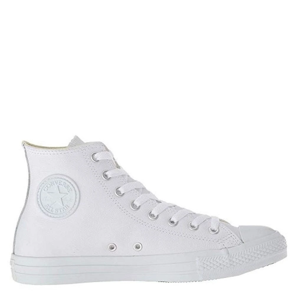 Converse Chuck Taylor All Star Mono Leather High Top In White Monochrome - Image 2