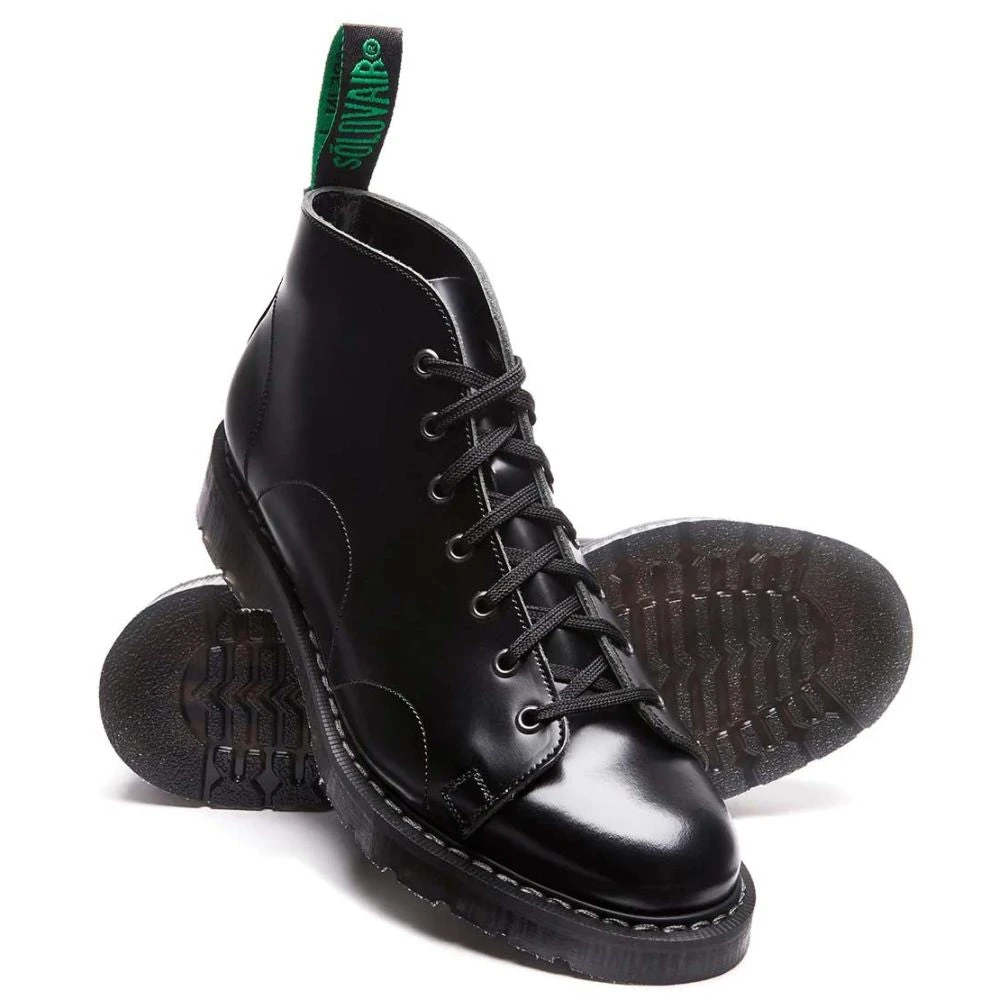 Solovair Monkey Boot In Black Hi-Shine - Image 2