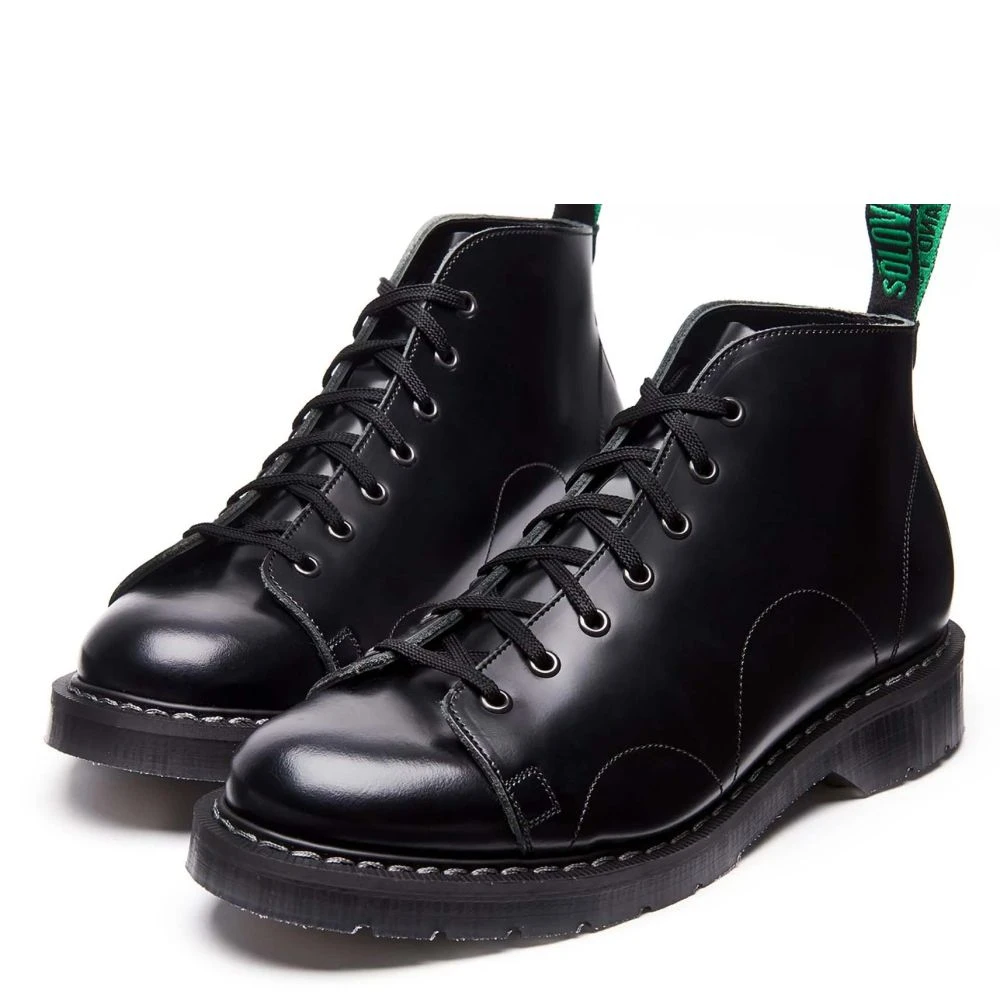 Solovair Monkey Boot In Black Hi-Shine - Image 3