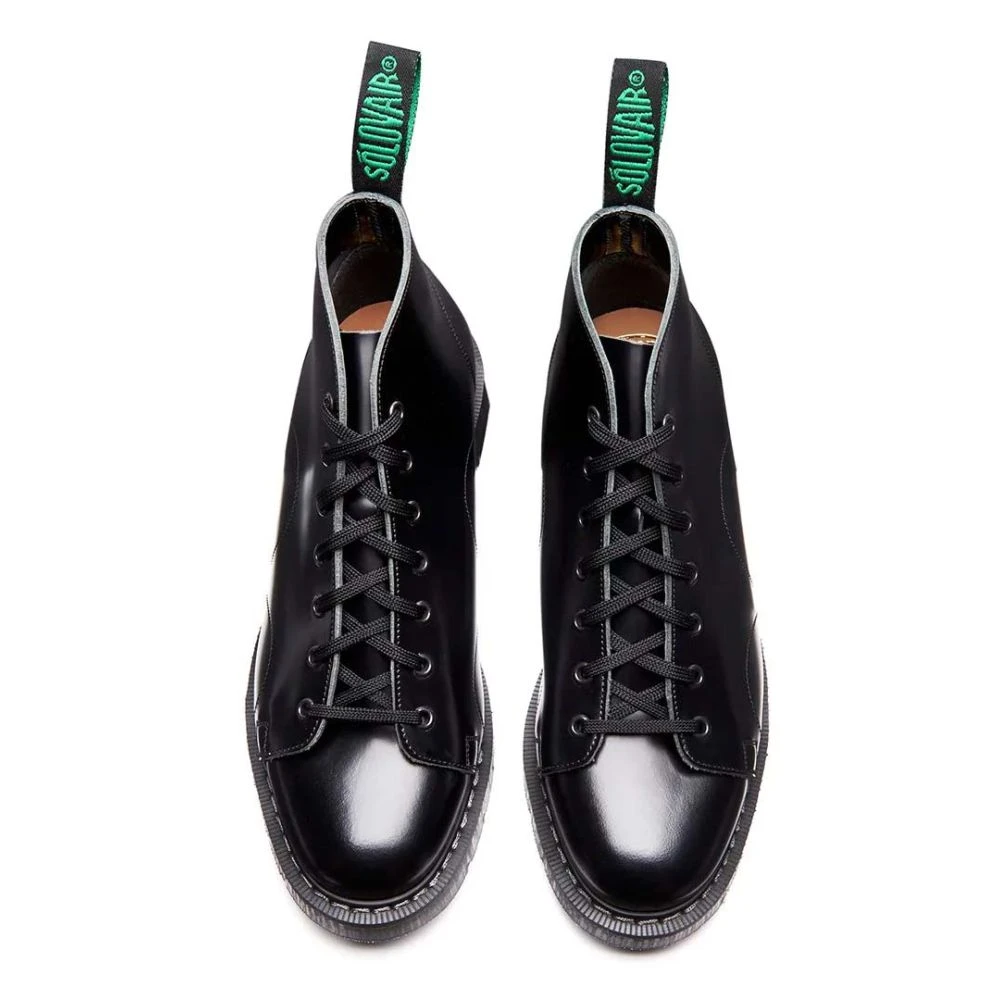 Solovair Monkey Boot In Black Hi-Shine - Image 4