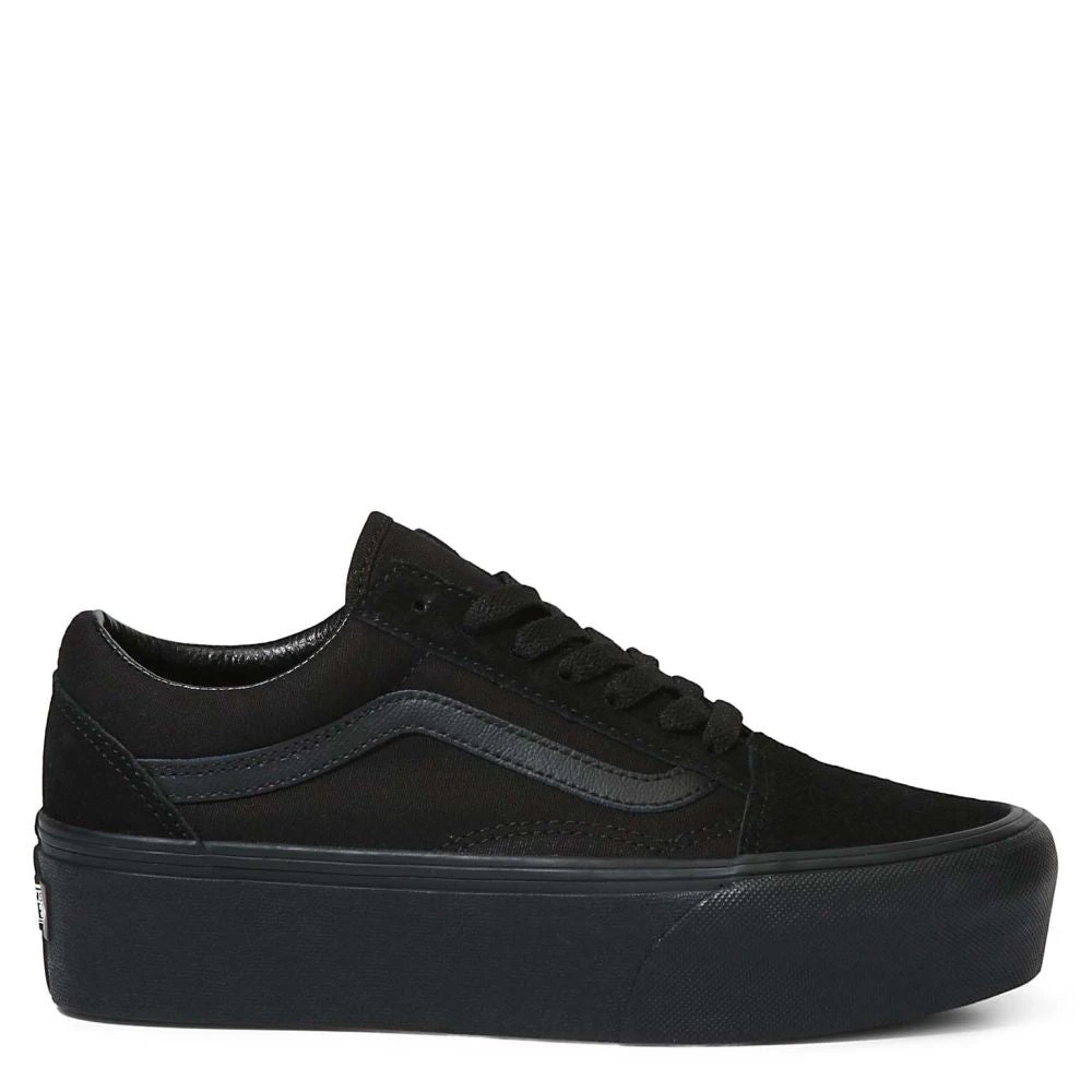 Vans Women's Old Skool Stackform In Suede/Canvas Black/Black